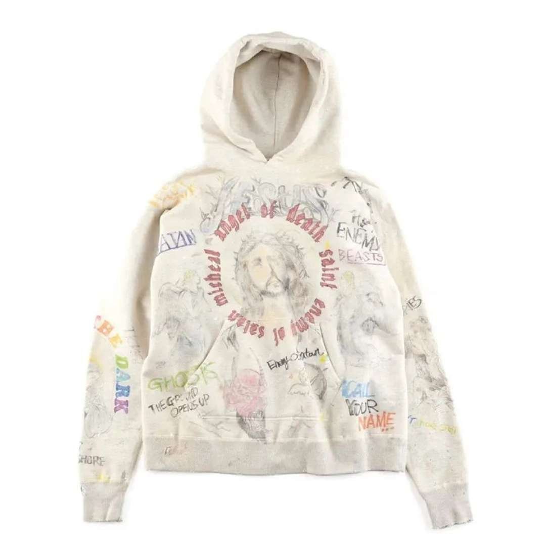 Beige Saint Michael Aged Graffiti Hoodie – Premium Streetwear Graphic Hoodie Beige Saint Michael Aged Graffiti Hoodie featuring a vintage graffiti graphic design, streetwear style, and comfortable casual fit.