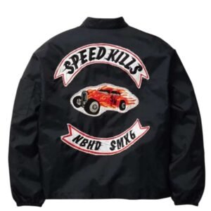 Black Saint Michael Speed Kills Jacket with graphic details