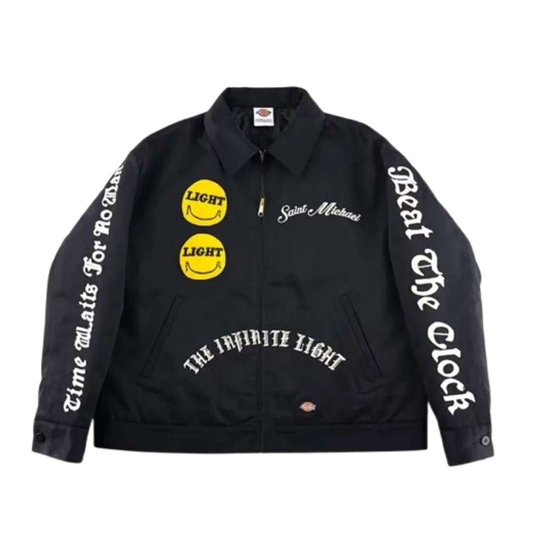Black Saint Michael Zip-Up Work Jacket Black Saint Michael Zip-Up Work Jacket with a stylish streetwear design