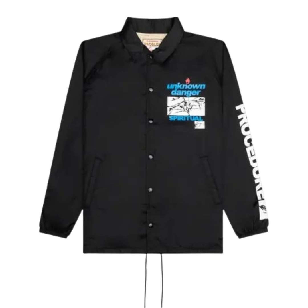 Saint Michael Unknown Coach Jacket Saint Michael Unknown Coach Jacket in black with graphic details