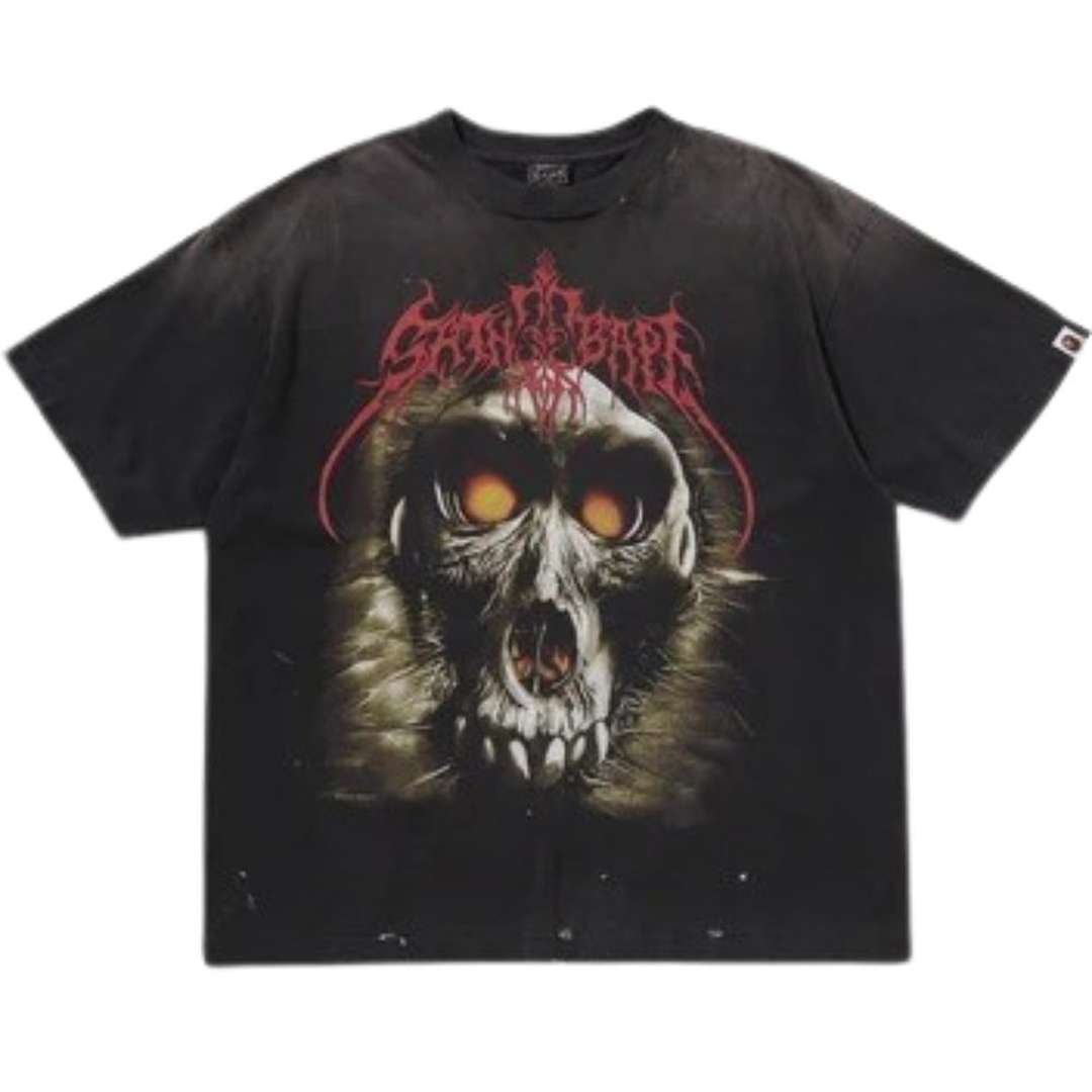 BAPE X SAINT MXXXXXX SAINT BAPE TEE MENS BAPE X SAINT MXXXXXX SAINT BAPE TEE MENS streetwear T-shirt