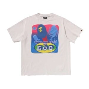 Bape X Saint Mxxxxxx God Tee with bold streetwear graphic design