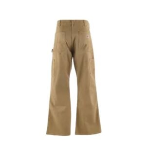 Beige Saint Michael Double Knee Duck Pants with distressed details
