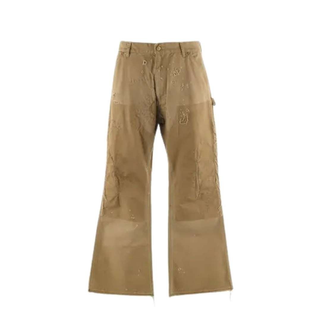 Beige Saint Michael Double Knee Duck Pants Beige Saint Michael Double Knee Duck Pants with distressed details
