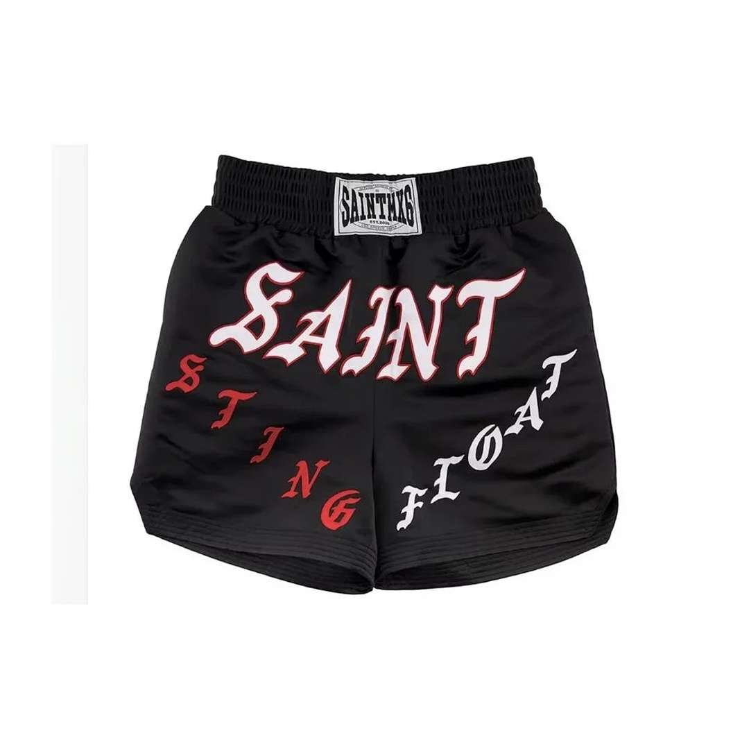 Saint Mxxxxxx Boxing Shorts Black Saint Mxxxxxx Boxing Shorts Black with modern streetwear design