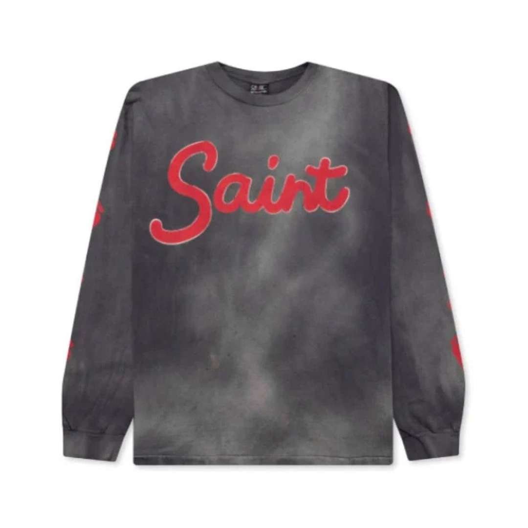 Black Saint Michael Foot Print LS Tee Black Saint Michael Foot Print LS Tee featuring a distinctive graphic design