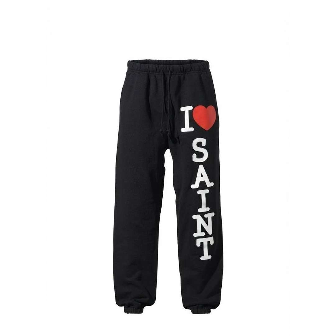 Saint Mxxxxxx Black Sweat pant I Love Saint Saint Mxxxxxx Black Sweat Pant I Love Saint streetwear pants